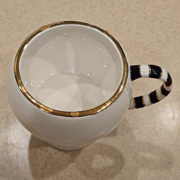 RARE MACKENZIE CHILDS HALLOWEEN BOO SCARY SKELETON CERAMIC COFFEE TEA MUG CUP - Picture 12 of 12